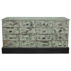 Antique Painted Cabinet in Green, circa 1900
