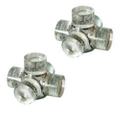 A Pair of Mazzega Glass and Chrome Appliques/Tables Lamps, Italy