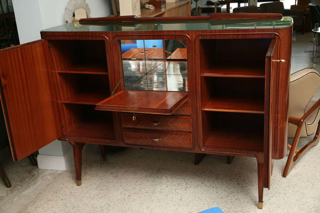 Glass An Italian Modern Rosewood Bar Cabinet/Buffet, Dassi