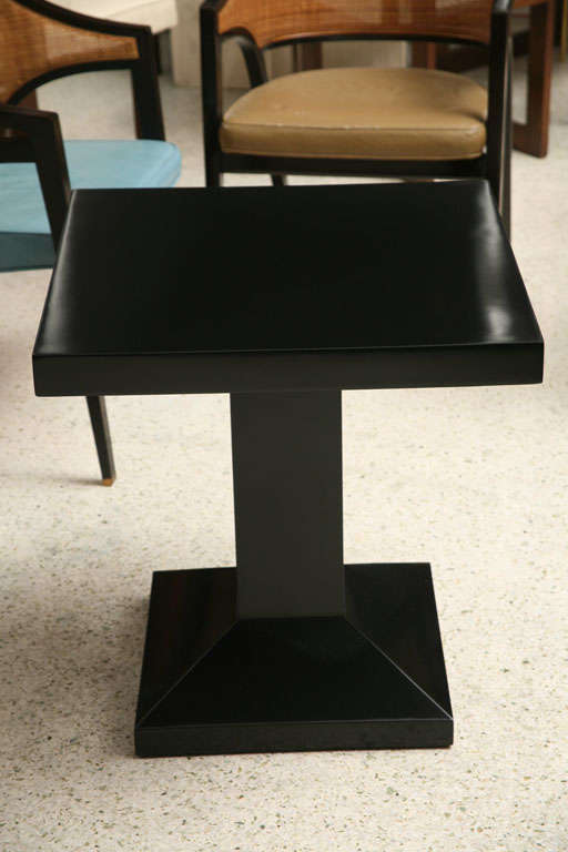 French A Pierre Chareau Ebonised Table