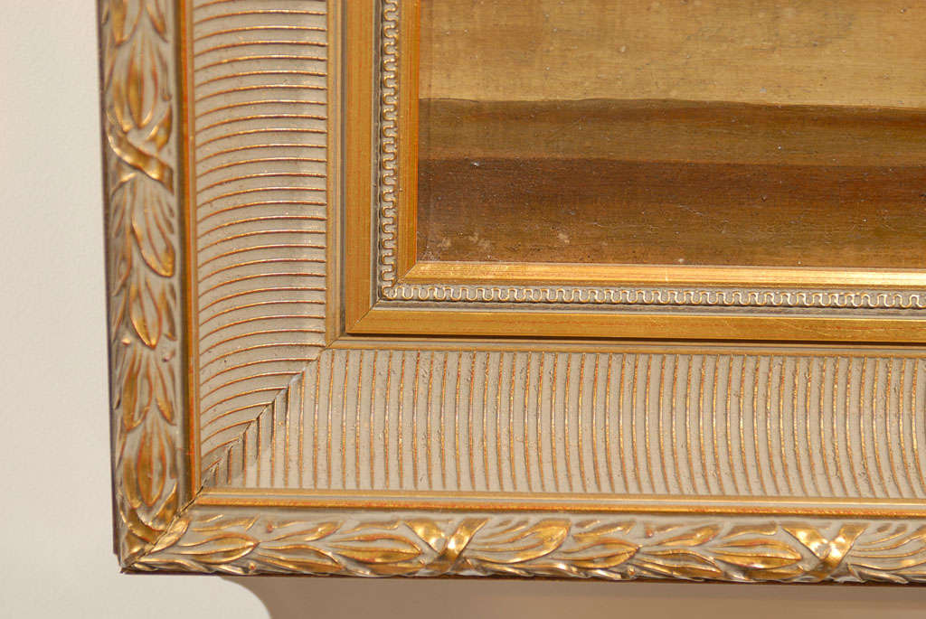 Hand-Crafted Italian Rococo 1770s Framed Still-Life Painting Depicting a Bouquet of Flowers