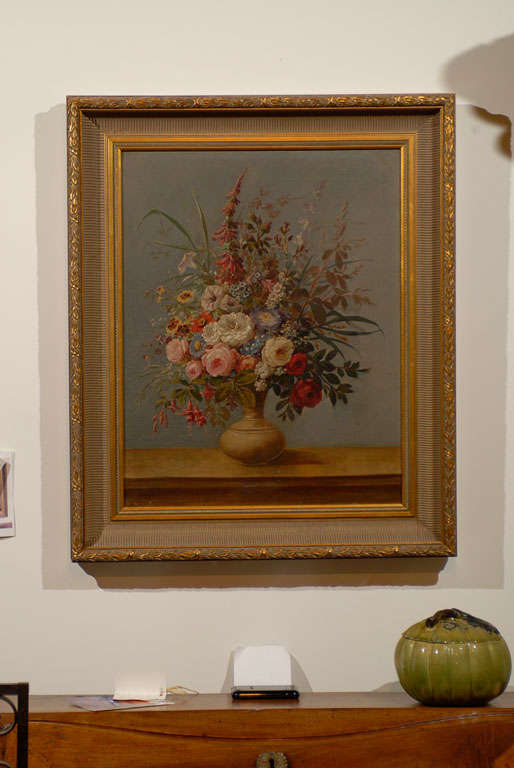 Nature morte rococo italienne encadrée des années 1770 représentant un bouquet de fleurs en vente 1
