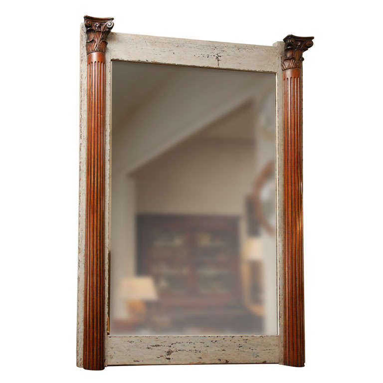 A French Painted Trumeau Mirror, Circa 1860