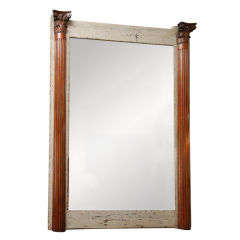 A French Painted Trumeau Mirror, Circa 1860