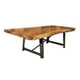 Live Edge Table on Industrial Base