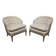 Tufted Chit Chat Armchairs in Linen Colors 2