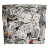 Large Abstract Painting by Frank Owen, 90"H x 84"W
