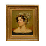 EARLY 19thC WOMAN WITH ORNATE HAIR PIECE, UNSIGNED