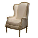 19th Century Louis XVI Style Painted Wing Chair