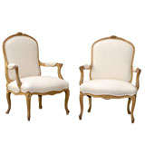 Pair of 19th Century French Giltwood Fauteuils
