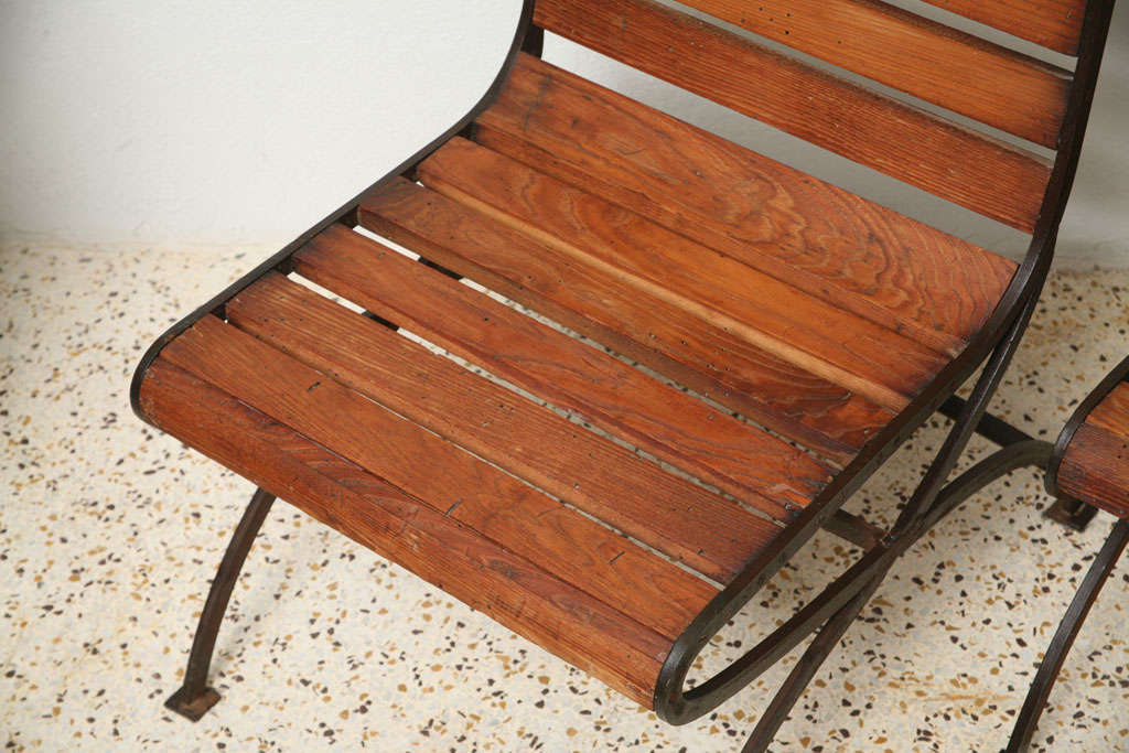 American Pair of Yale Burge Wormy Chestnut Highback Chairs