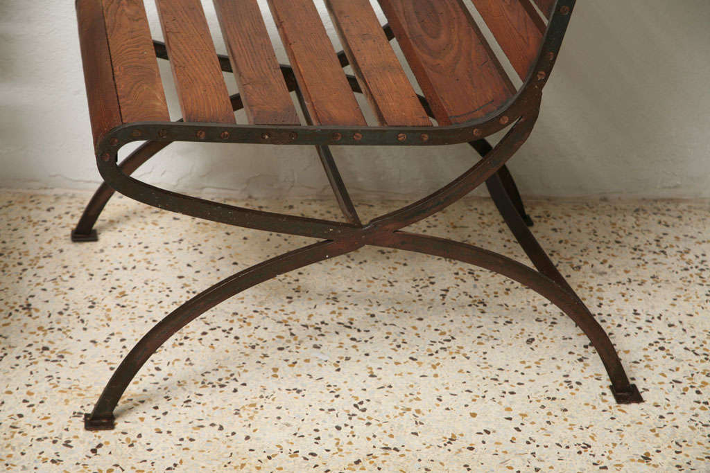 Iron Pair of Yale Burge Wormy Chestnut Highback Chairs
