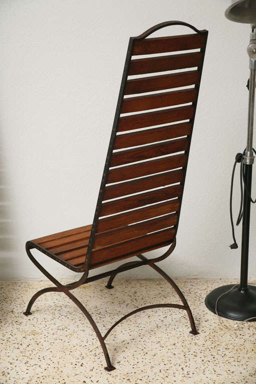 Pair of Yale Burge Wormy Chestnut Highback Chairs 2