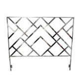 1970's Chinese Chippendale Chromed King Headboard