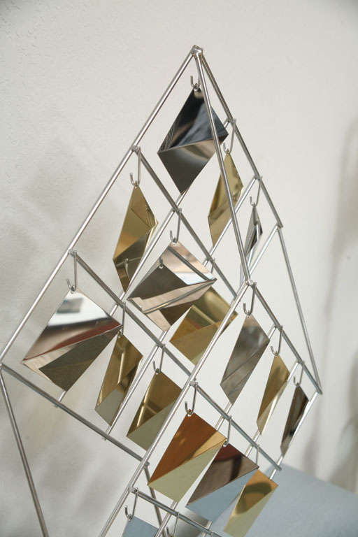 American Brass and Chrome Sculpture by Curtis Jere For Sale