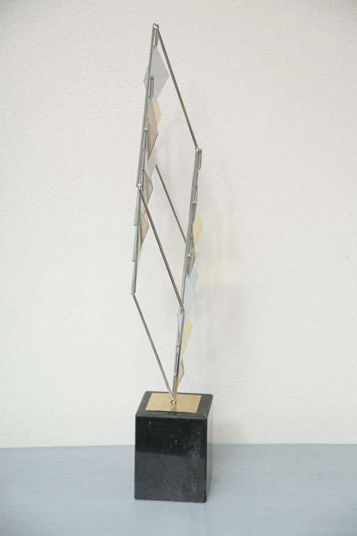 Brass and Chrome Sculpture by Curtis Jere For Sale 1