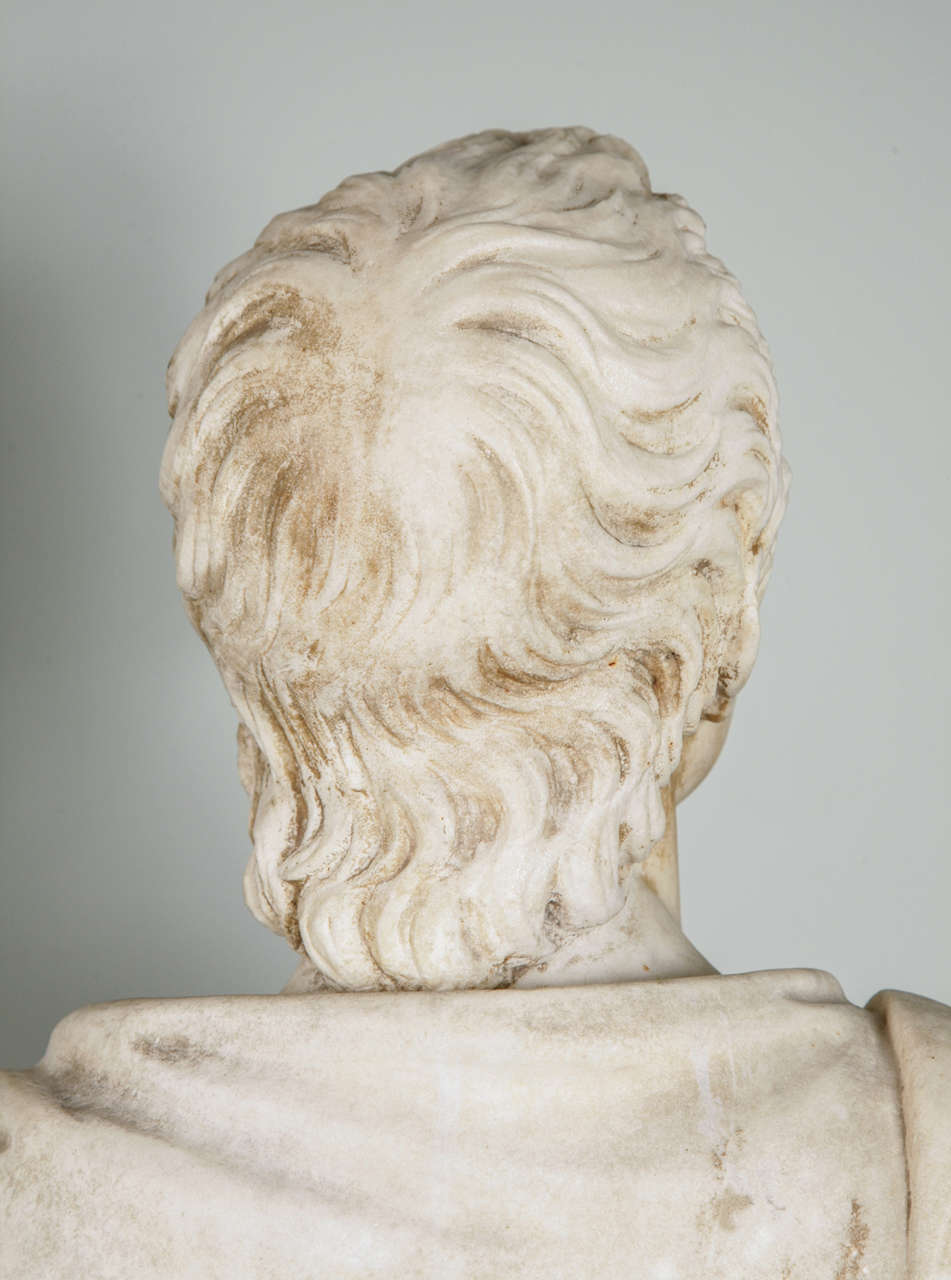 18th Century and Earlier Marble Bust of a Young Roman