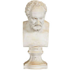 An Early 19th Century Carved Plaster Library Bust of Pinder