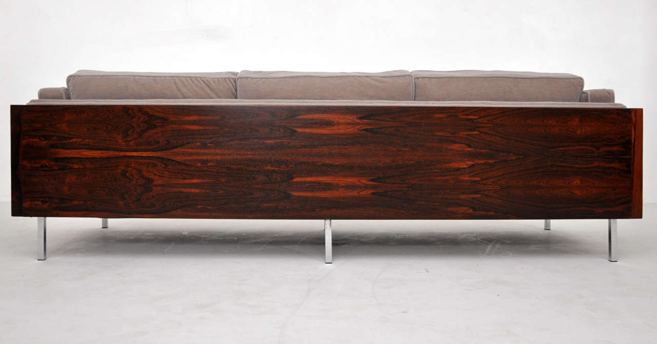 Milo Baughman Rosewood Case Sofa In Excellent Condition In Chicago, IL