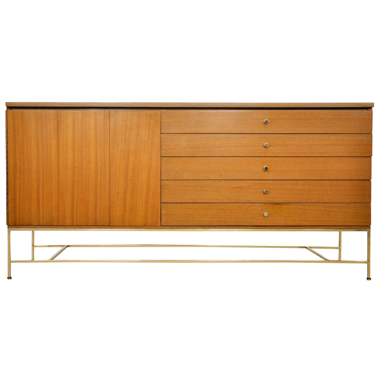 Paul McCobb sideboard on brass base at 1stDibs