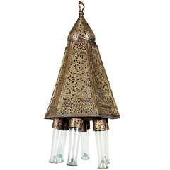 Antique Moorish Brass Turkish Palace Pendant 10