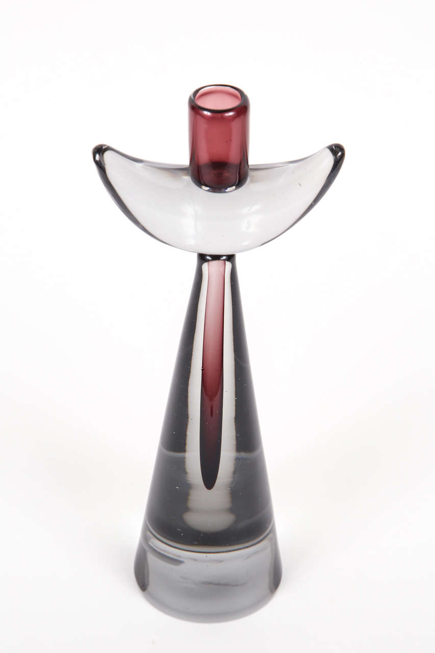 Glass Candlestick By Luciano Gaspari
