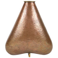 Vintage Exceptional Hand-wrought Copper Vase By Richard Rohac