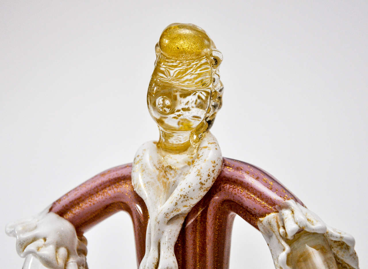 20th Century Pair of Venetian Murano Art Glass Figurines For Sale