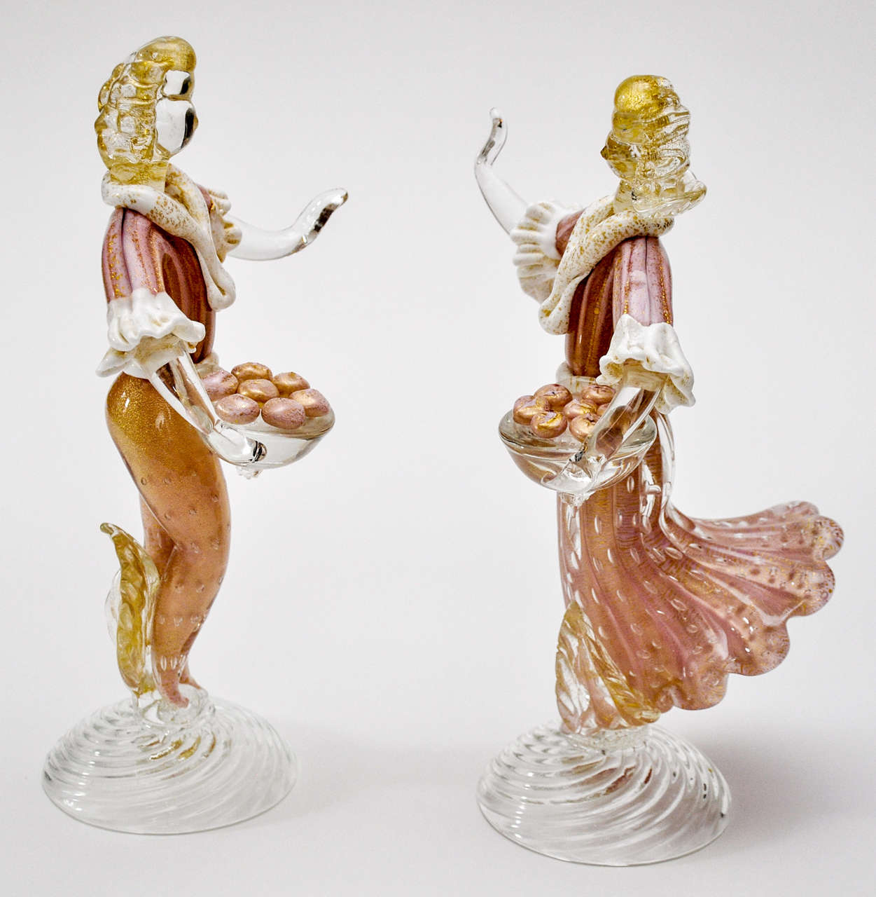 Pair of Venetian Murano Art Glass Figurines For Sale 2