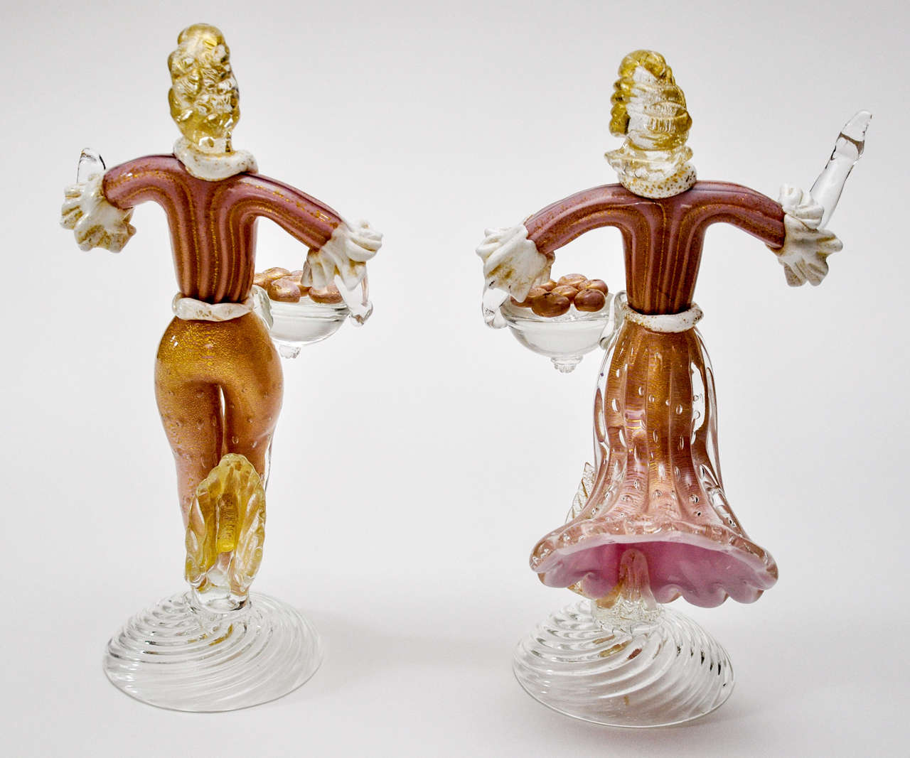 Pair of Venetian Murano Art Glass Figurines For Sale 3