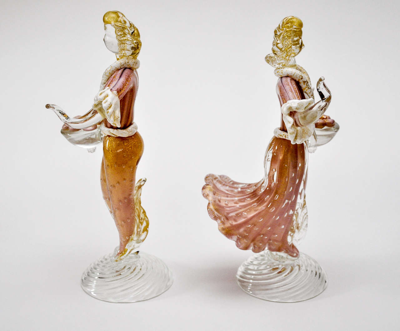 Pair of Venetian Murano Art Glass Figurines For Sale 4