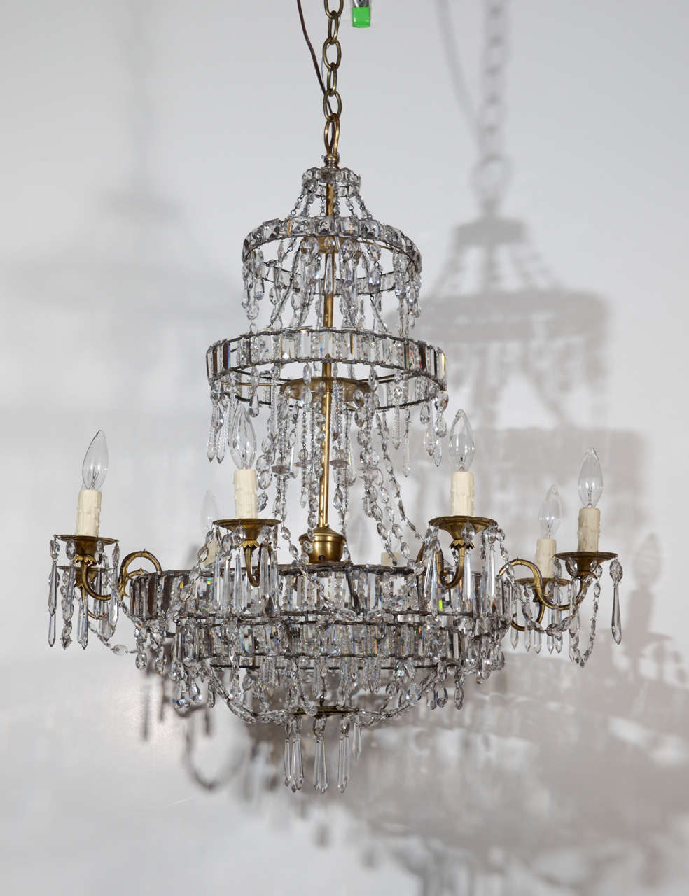 19th c. bronze and crystal chandelier from France. Has been rewired for USA.