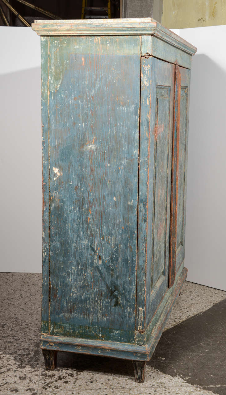 Wood Gustavian Painted Cupboard