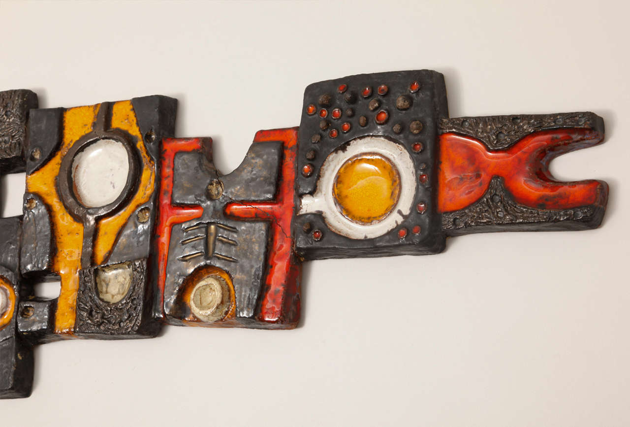 Mid-Century Modern Ceramic Wall Sculpture by Vandeweghe, Belgium