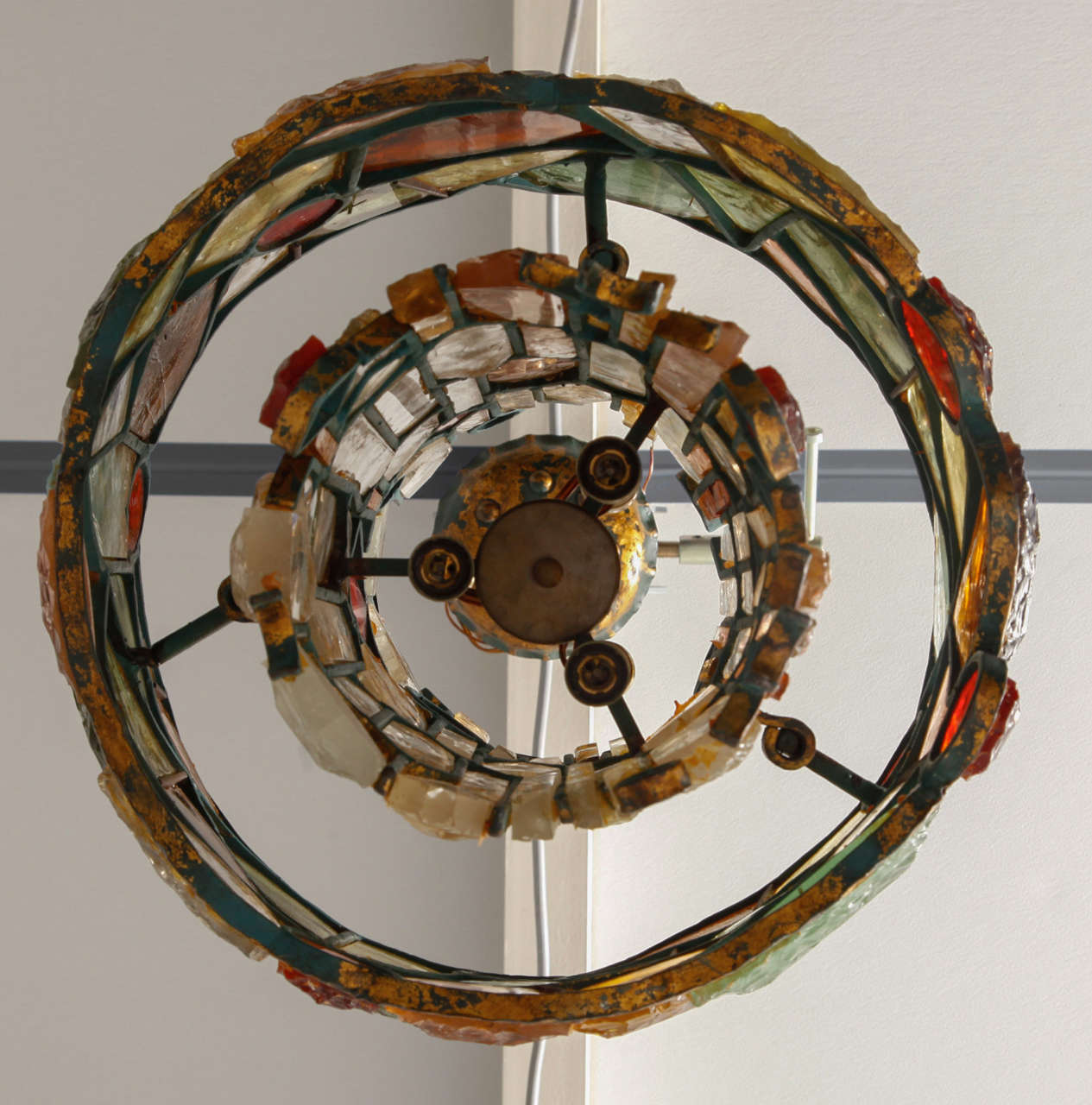 Large Brutalist Poliarte Two Tiers Chandelier In Good Condition In Antwerp, BE