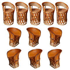 Set of 11 Mexican Origin Equipale Chairs