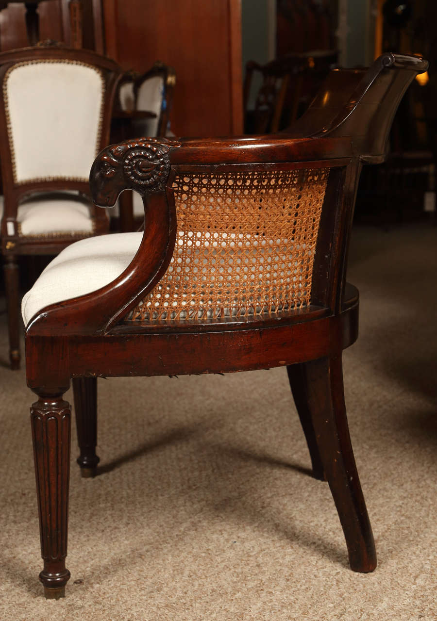 English Fine 19th Century Ramshead Arm or Desk Chair