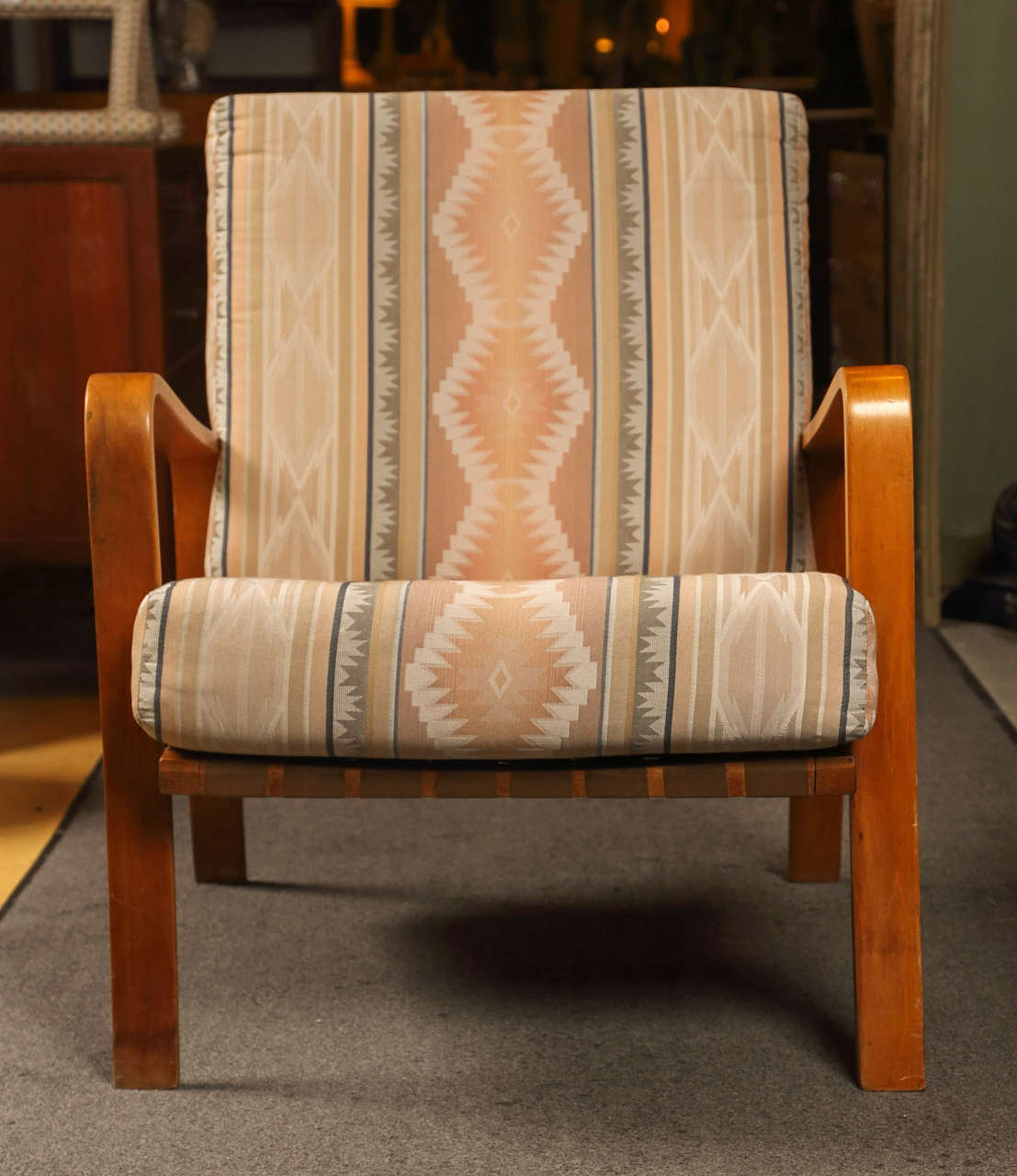 Mid-Century Modern Pair of Alvar Aalto Armchairs with Cushions