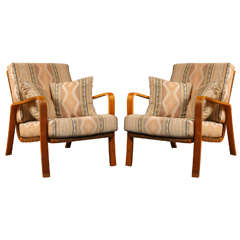 Pair of Alvar Aalto Armchairs with Cushions
