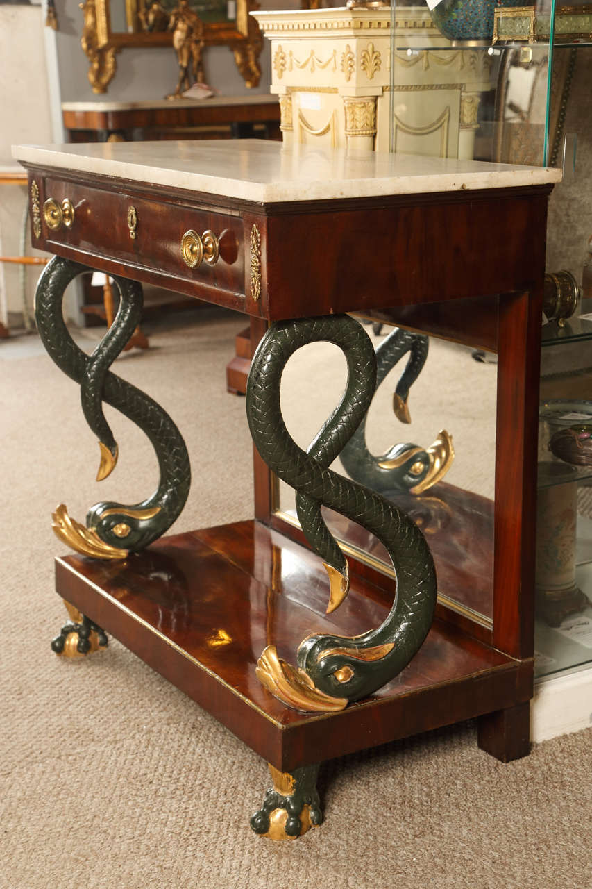 Swedish Empire Console with Carved Dolphins 1