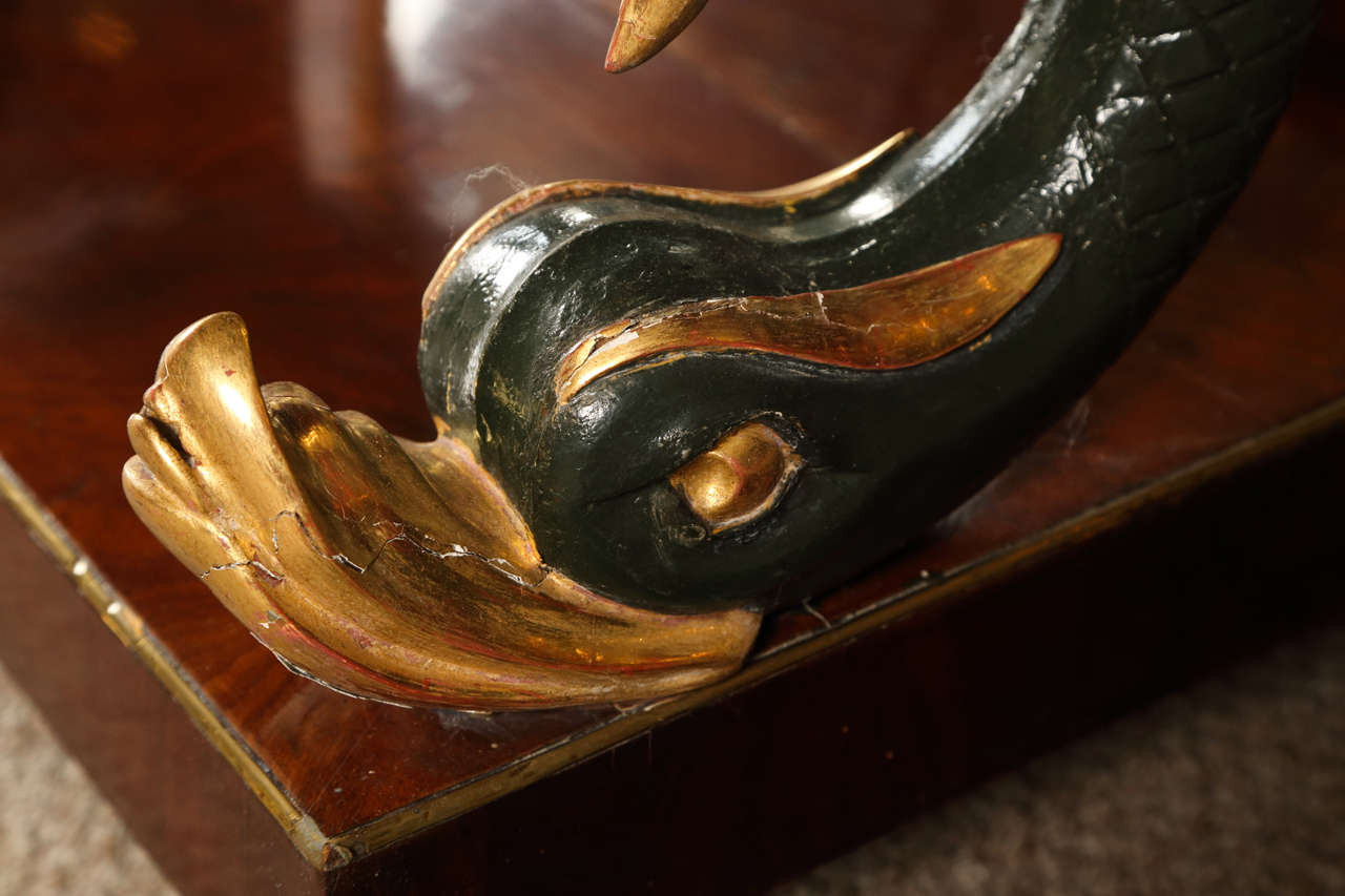 Swedish Empire Console with Carved Dolphins 2
