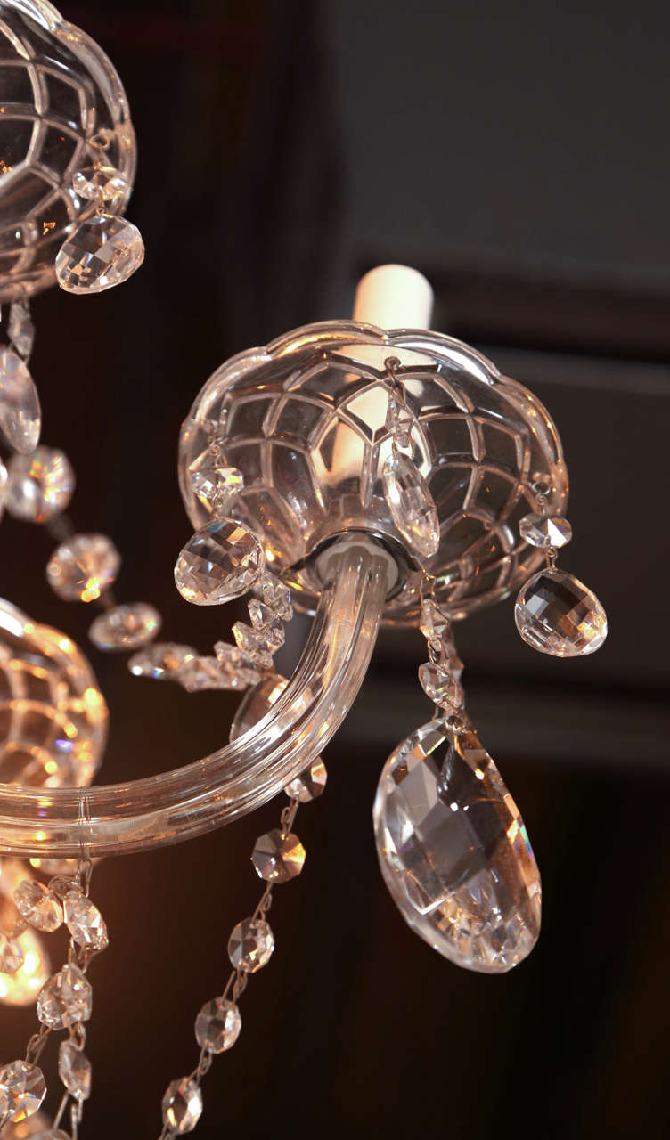 American Fine Cut Crystal, Twelve Arm Chandelier Possibly Waterford