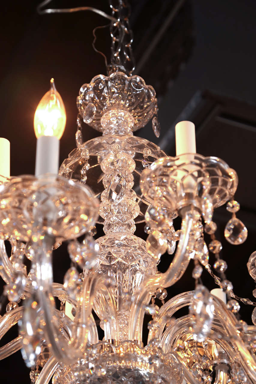 Fine Cut Crystal, Twelve Arm Chandelier Possibly Waterford 1