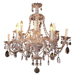 Used Fine Cut Crystal, Twelve Arm Chandelier Possibly Waterford