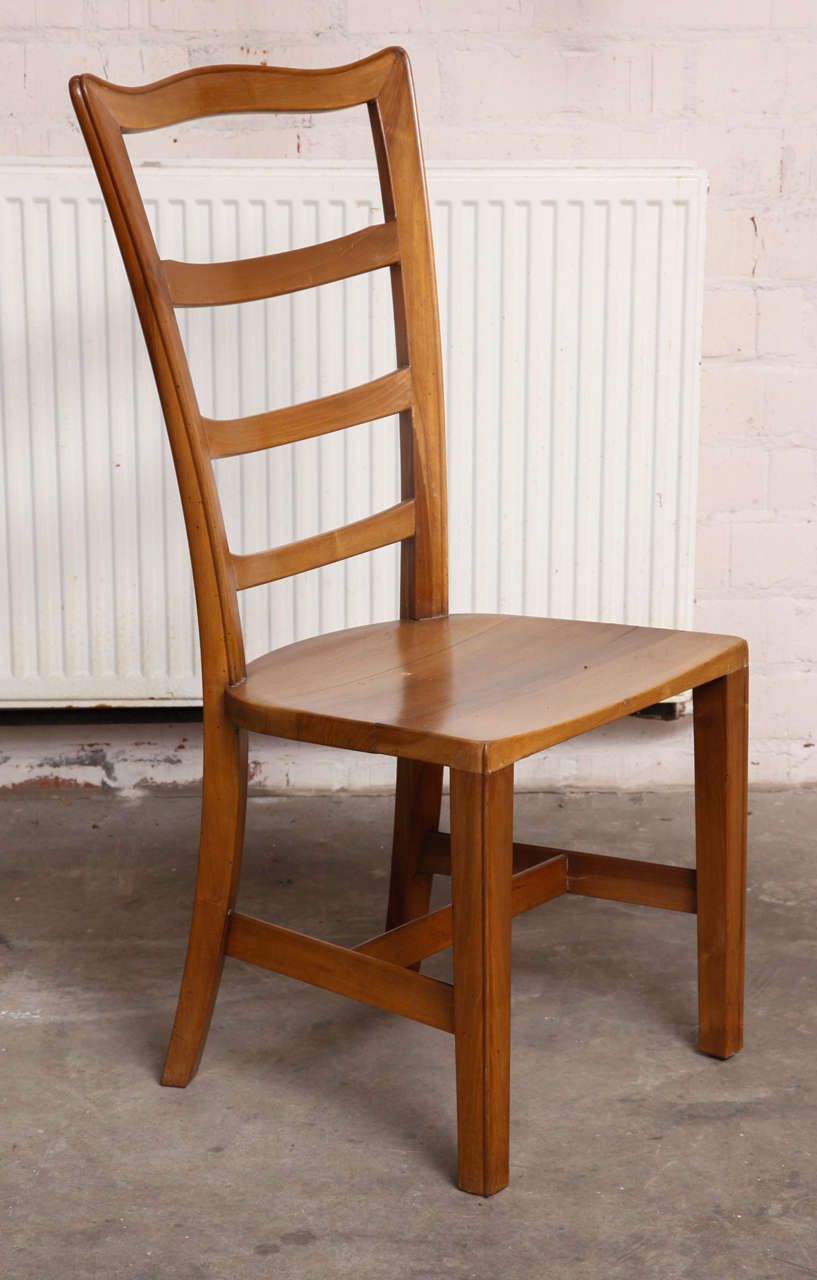 Set of Ten Walnut Belgian Art Nouveau Dining Chairs In Excellent Condition For Sale In Sint-Kruis, BE