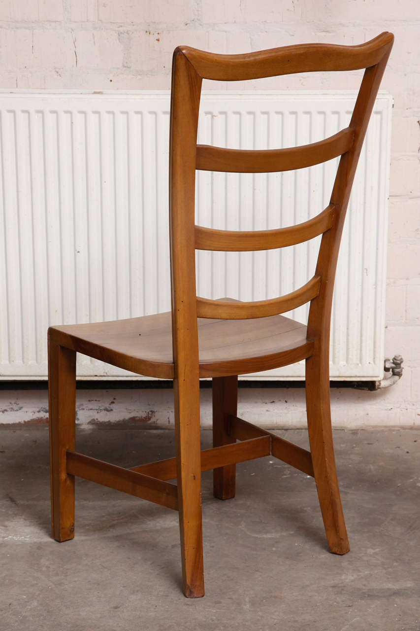 Set of Ten Walnut Belgian Art Nouveau Dining Chairs For Sale 1