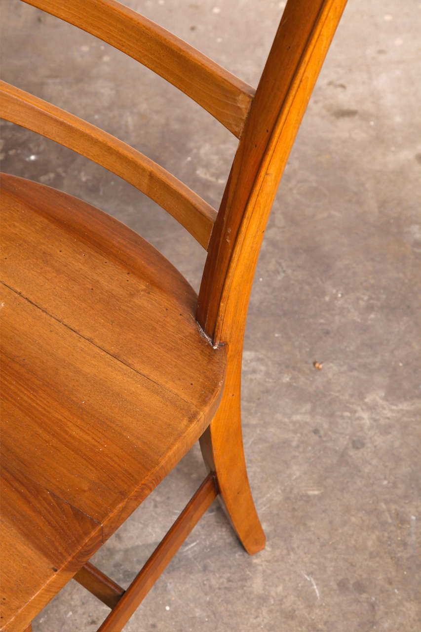 Set of Ten Walnut Belgian Art Nouveau Dining Chairs For Sale 6