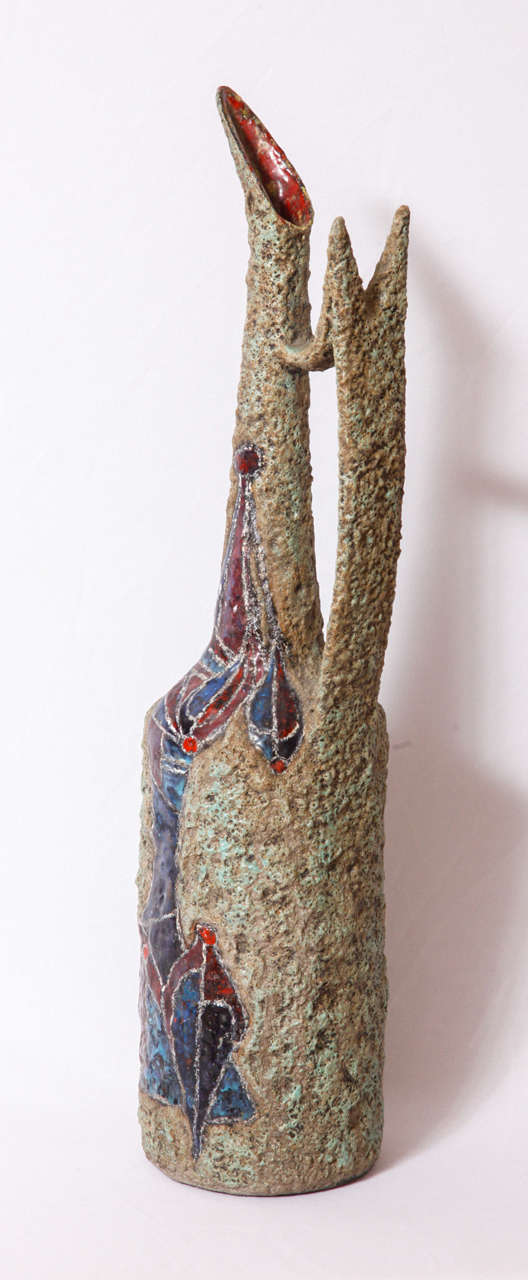 Mid-Century Modern Marcello Fantoni, Tall Ceramic Jug