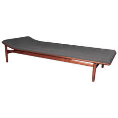 Walnut and Fabric Daybed by Kurt Ostervig, Denmark, 1960s