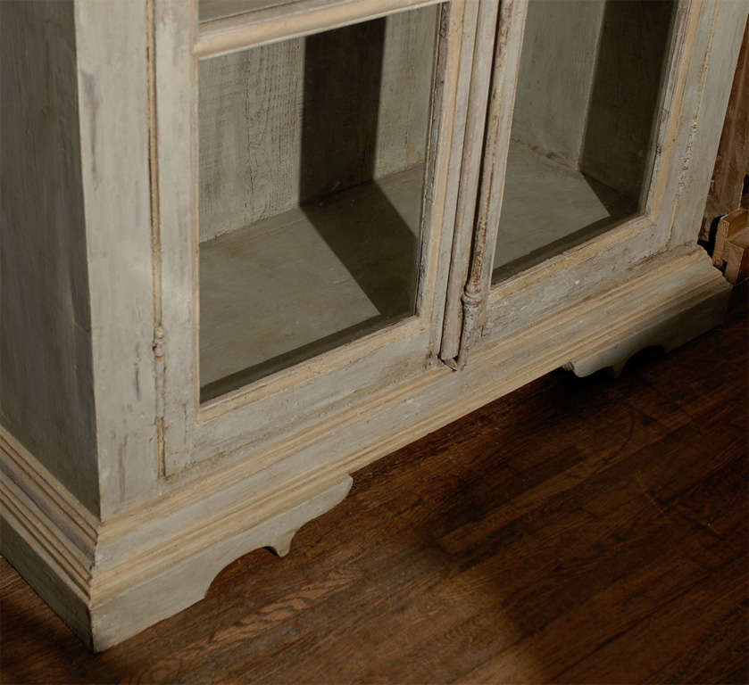 A Painted Wooden Bookcase with Glass Doors 2